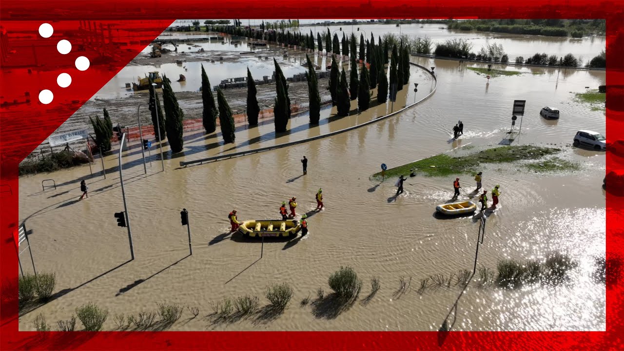 Alluvione a Campi Bisenzio, ancora estesi allagamenti: gli aiuti sui visti dal drone