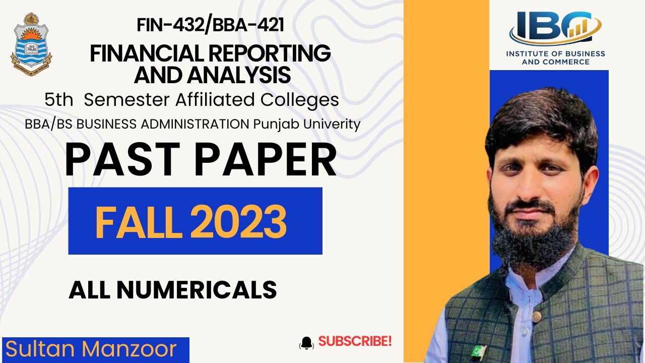 Fall2023 Financial Reporting & Analysis FIN432/BBA-421