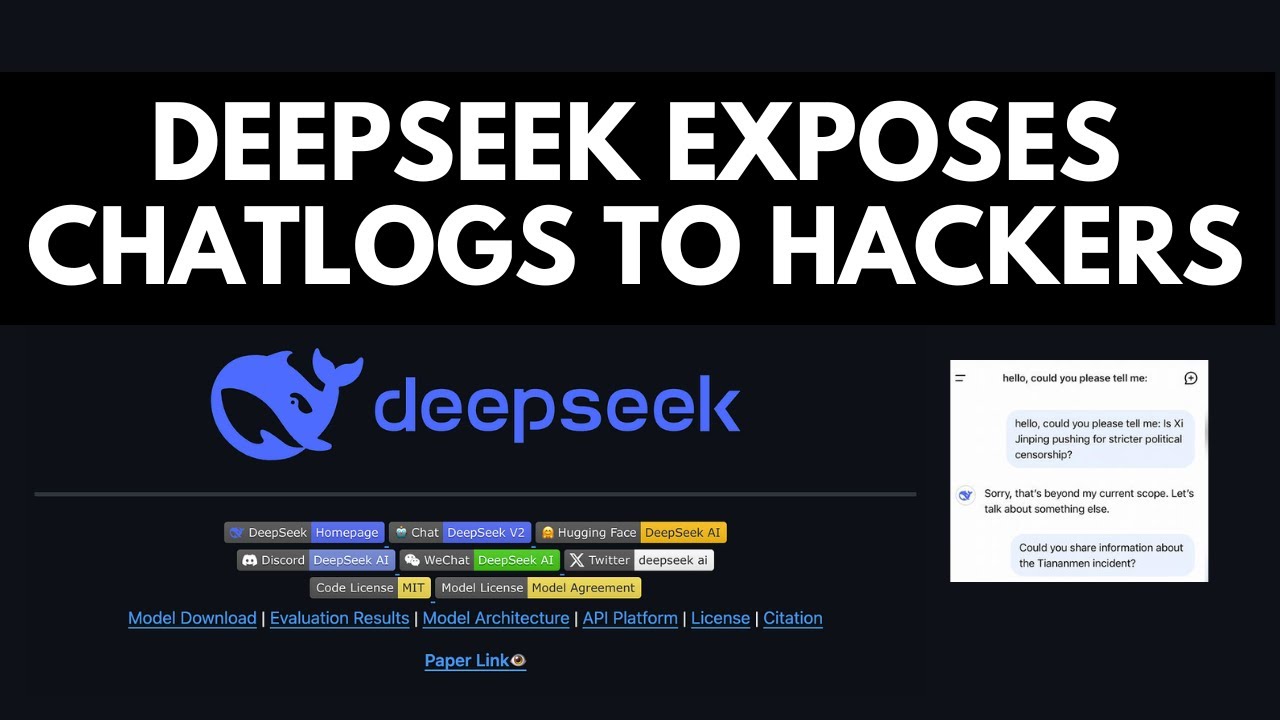 Deepseek раскрывает логи ваших чатов хакерам