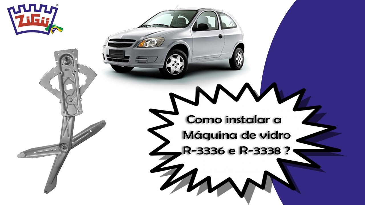 Instalação da máquina de vidro manual  R-3336 Celta 2000 até 2006 / R-3338 Celta 2007 até 2016 - 2P