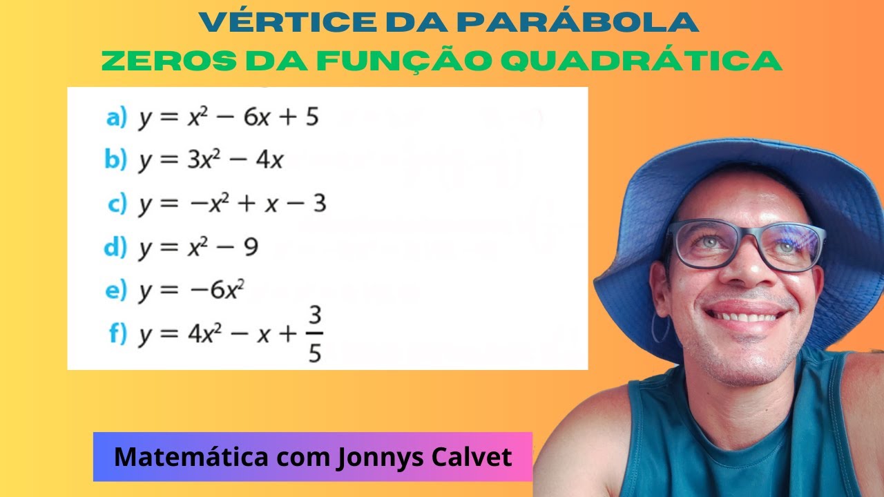 Determine, se existirem,os zeros da função e as coordenadas do vértice da parábola Função quadrática