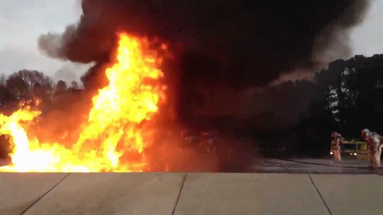 Beaufort crash crew fuel fire