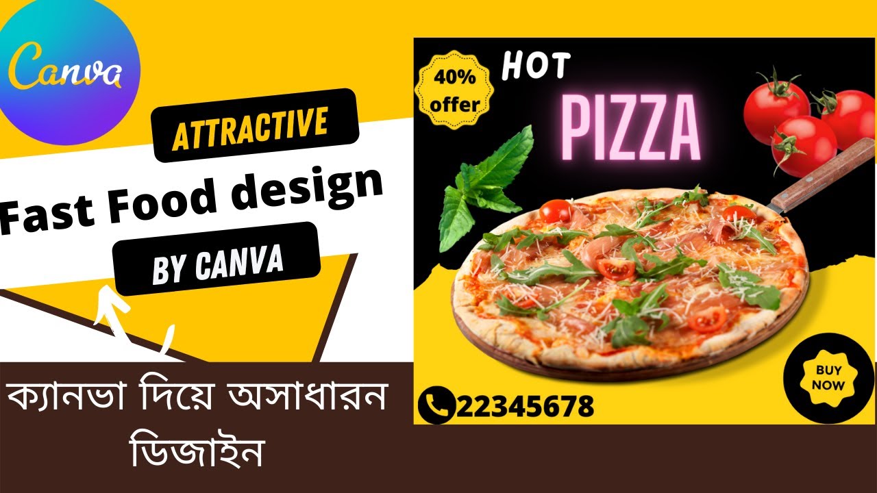 Fast Food Design Concept By Canva ( Pizza-social media post design)