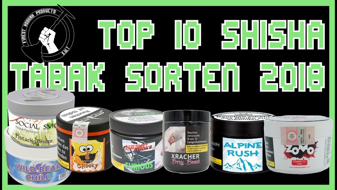 Top 10 Shisha Tabak Sorten von ShishaWarenTest 2018 - 2019