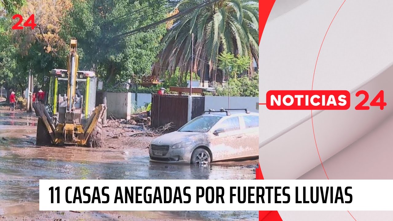 11 casas anegadas tras fuertes lluvias en Las Condes el pasado fin de semana | 24 Horas TVN Chile