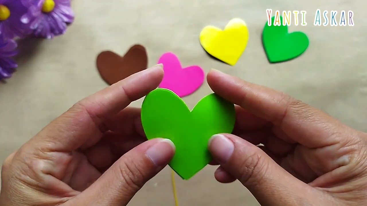 cara membuat hiasan jendela dari origami bentuk love