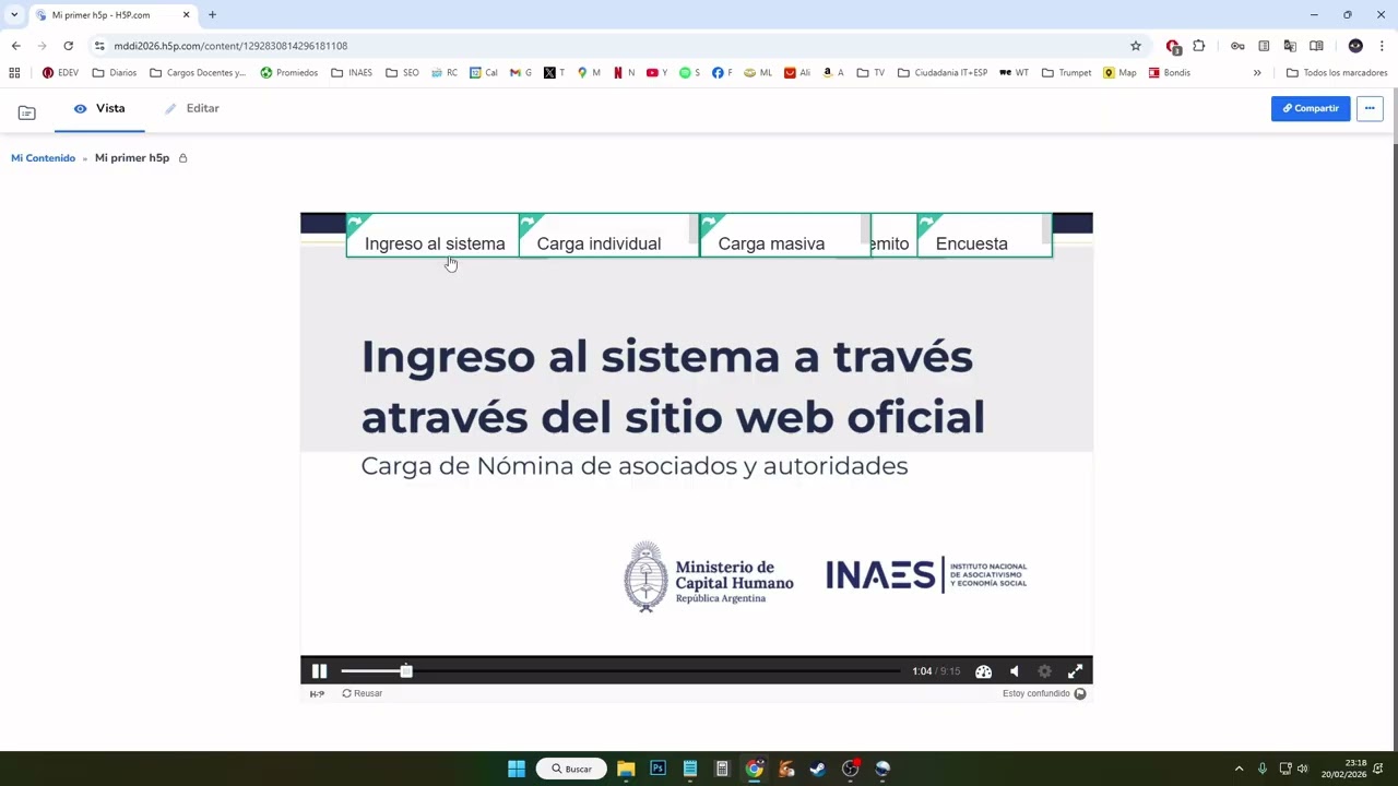 H5p, construyendo un menu basico usando 