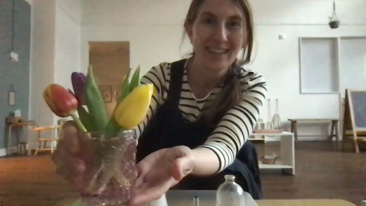 Arranging flowers Montessori-style