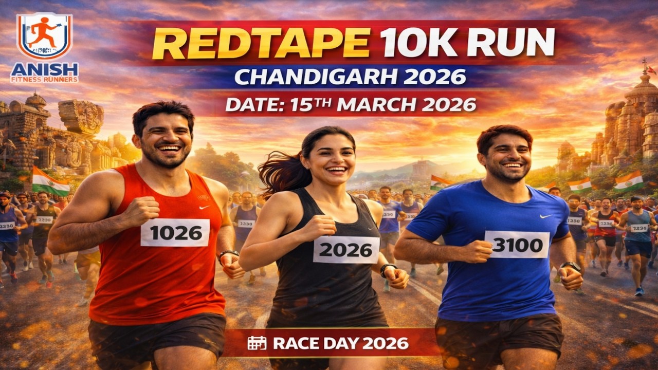 REDTAPE 10k Run Chandigarh 2026 | रेडटेप 10k रन चंडीगढ़ 2026 | Anish Fitness Runners