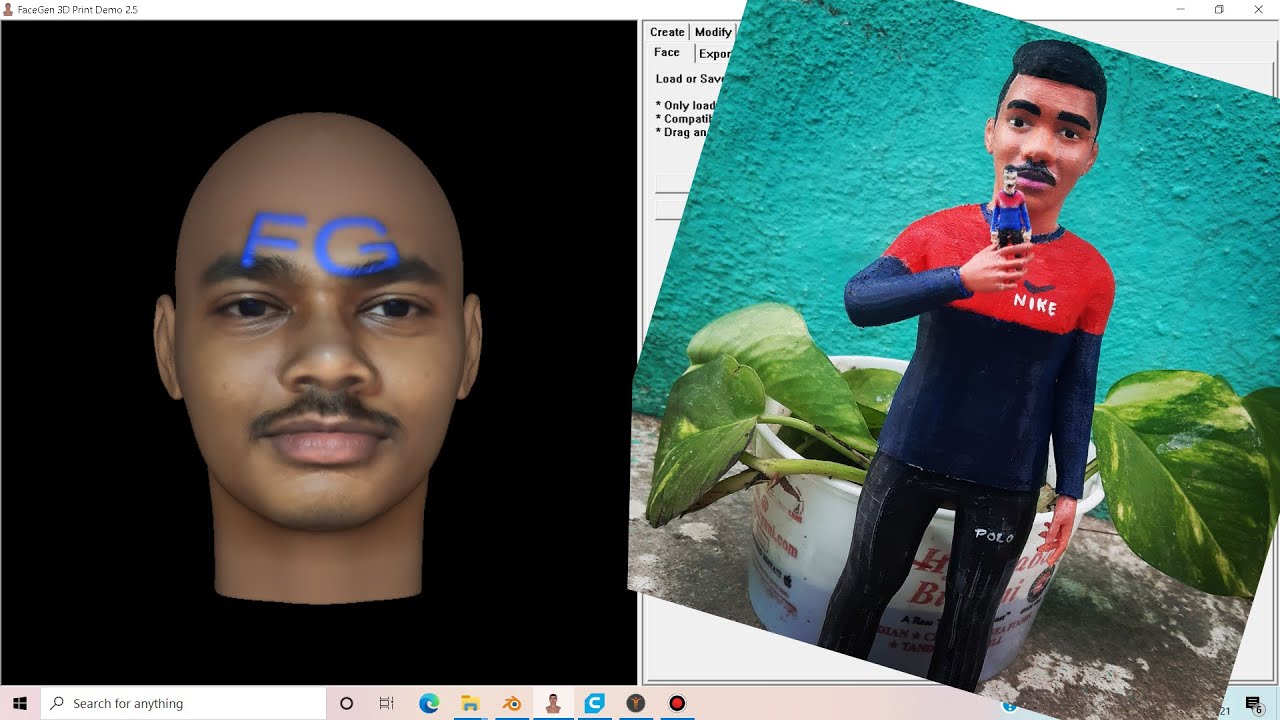 PART-2 How to generate a face using FaceGenMaker to make human miniature