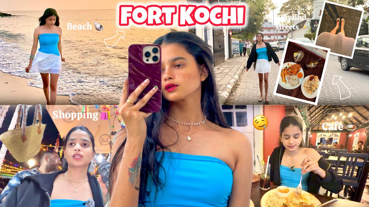 Fort Kochi 🛥️😍 ( part-3) beach ,shopping , aesthetic street , cafe || spandana shree || ￼￼#shopping 
