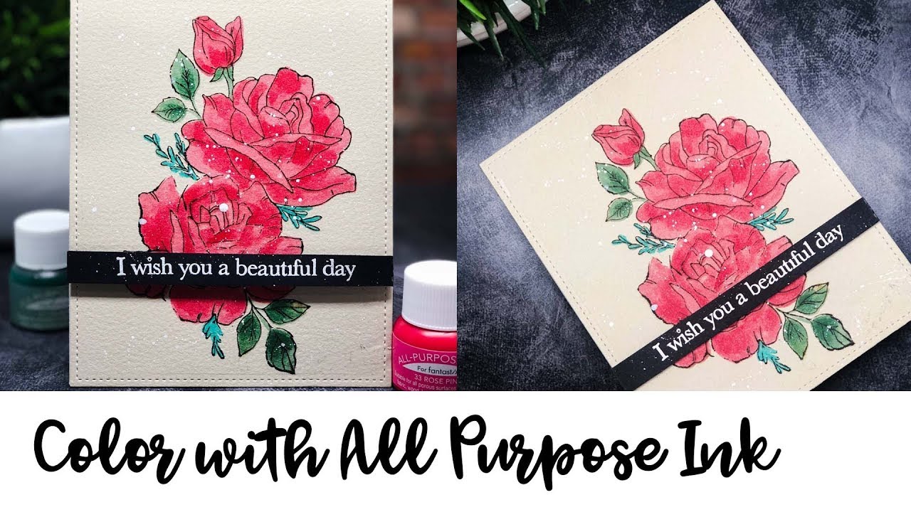 Create a Rose Card with All Purpose Ink and Fantastix
