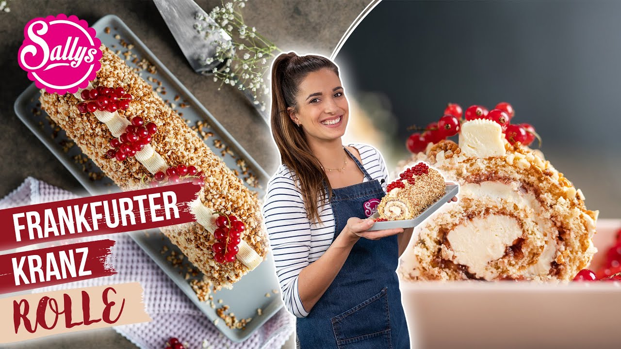 Frankfurter Kranz Biskuitrolle / schnell gebacken / Sallys Welt