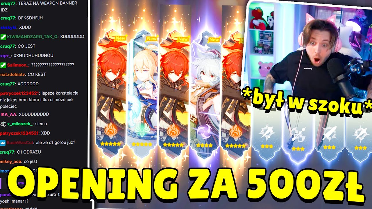 YOSHI OPENING WISH&Oacute;W za 500ZŁ w GENSHIN IMPACT! *nie spodziewał się tego*