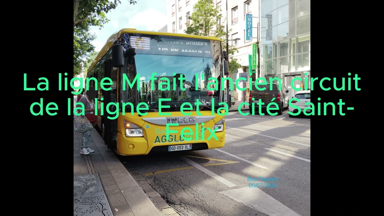 (Agglobus Rodez) Ligne M destination Place Foch avec l'Iveco Urbanway 12 BHNS GNV n°187