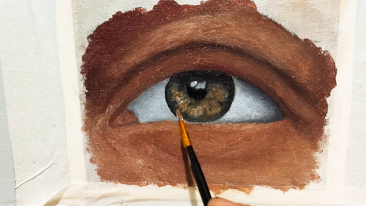 how to paint realistic eyes with acrylic - step by step