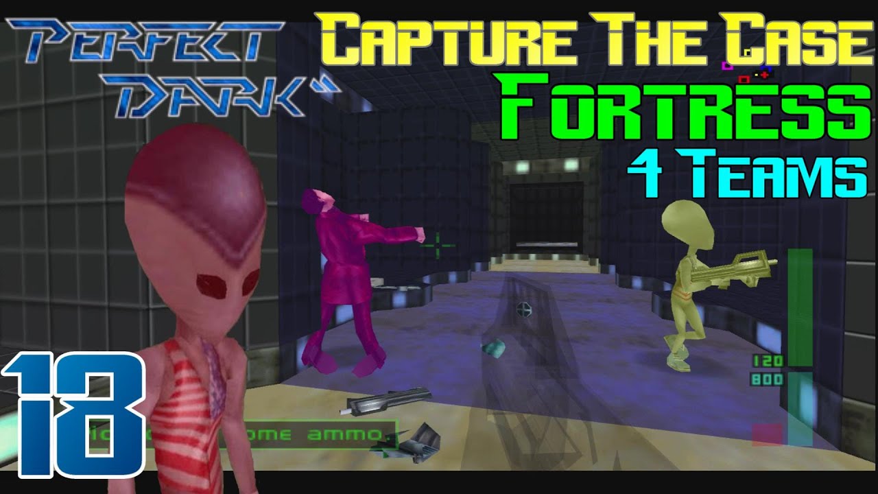 Perfect Dark [18] - Capture The Case, Fortress, 4 Teams of PerfectSims, Cloaking & Automatics