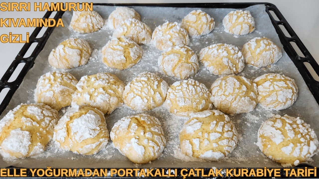 Sırrı Hamurunu Kıvamında Gizli ✅ Elle Yoğurmadan 🏆 Portakallı Çatlak Kurabiye Tarifi 🙏