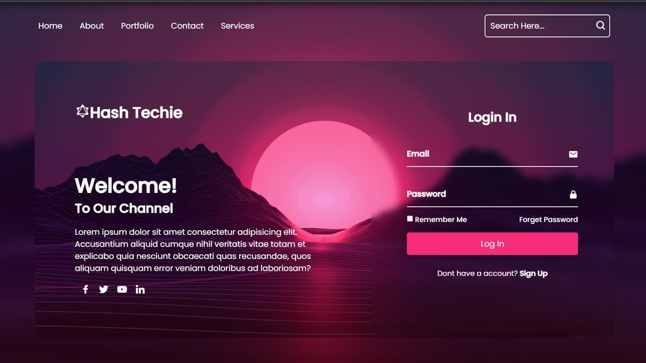 Animated Login and Registration Form using HTML,CSS & JavaScript
