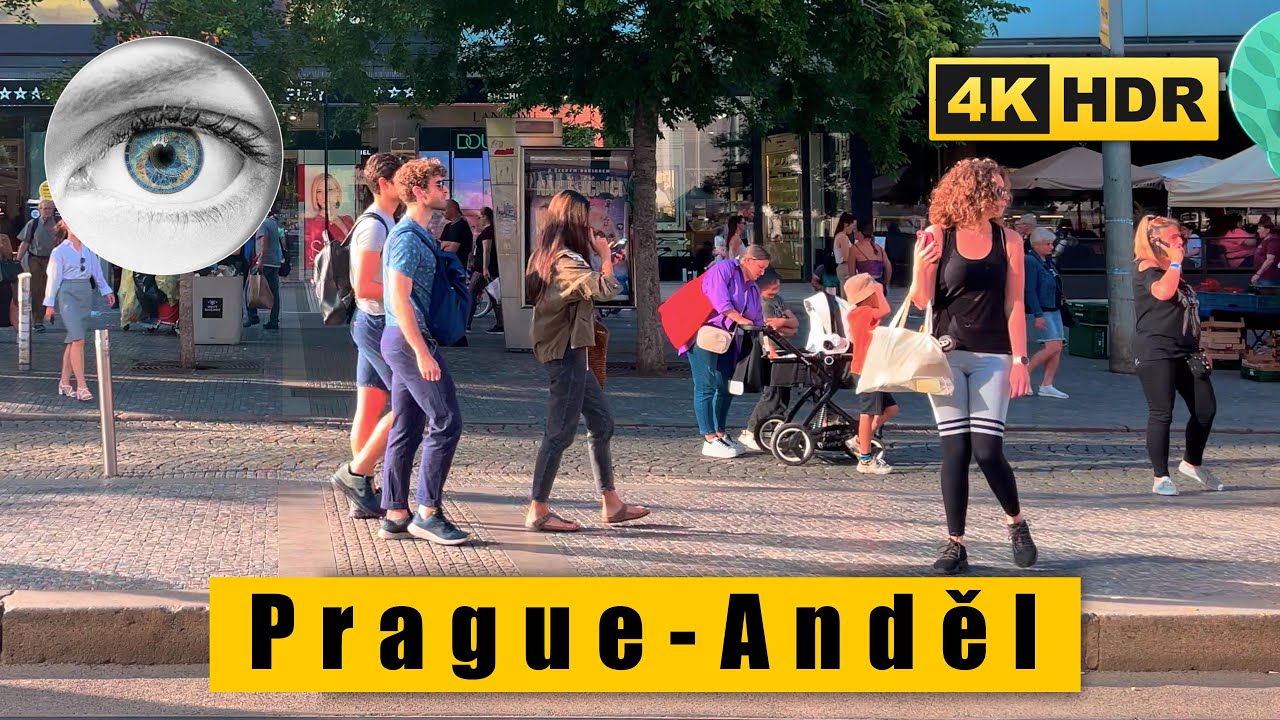 Czech Republic Prague streets 4k walk: Andel, Smichov 🇨🇿 HDR ASMR