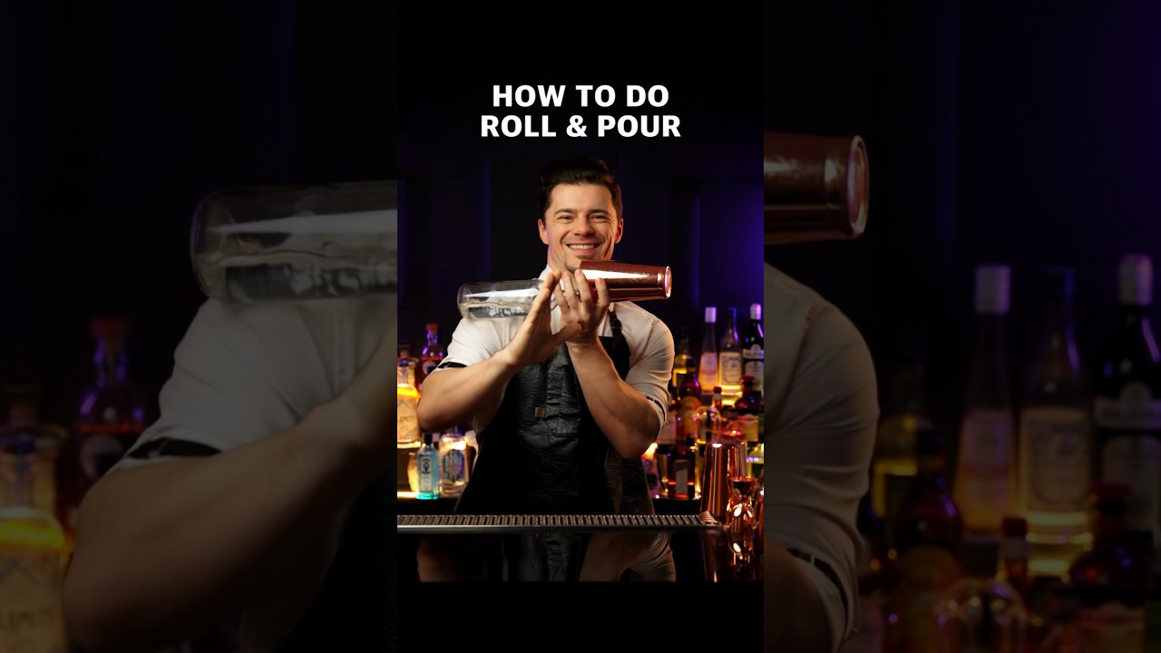 flair tricks HOW TO DO ROLL & POUR 1 bottle & 1 shaker #flairbartending #bartender #bartricks