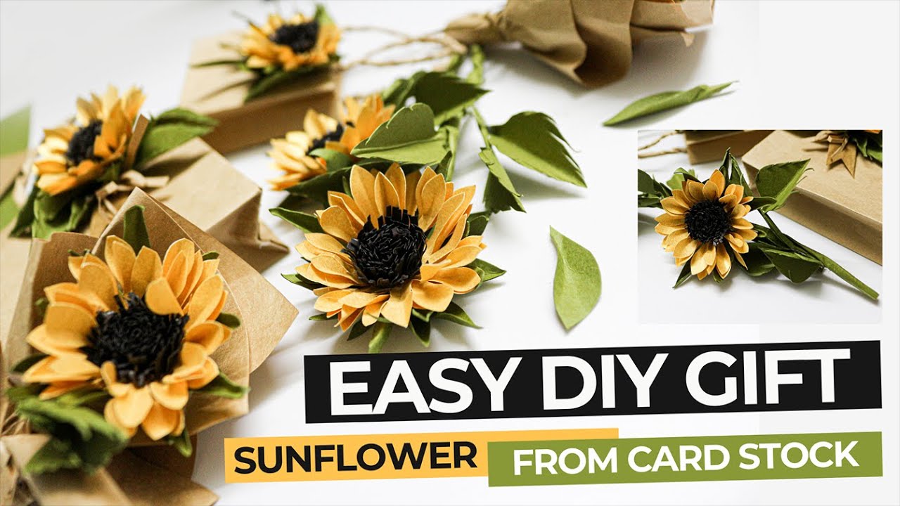 Easy DIY Gifts Miniature Sunflower from Cardstock Paper | AMY DIY CRAFT