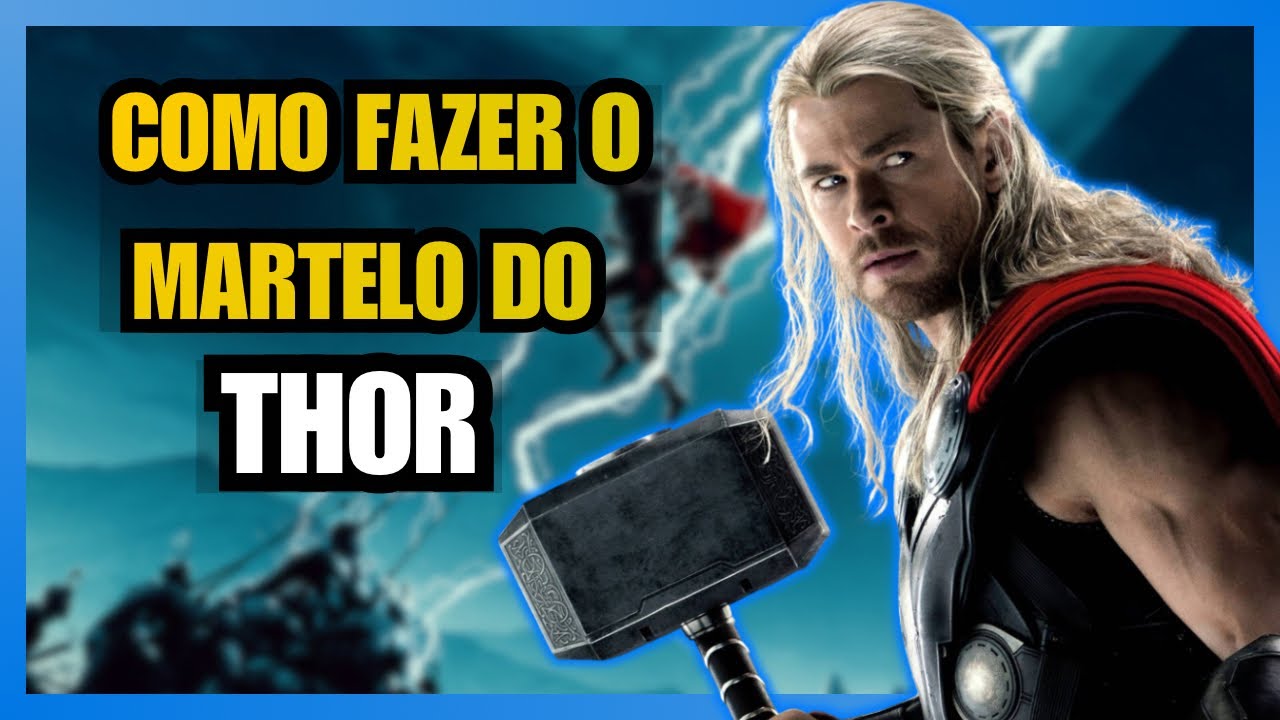 Como Fazer o Martelo do Thor com Papelão! 🔨(DIY Fácil e Barato)