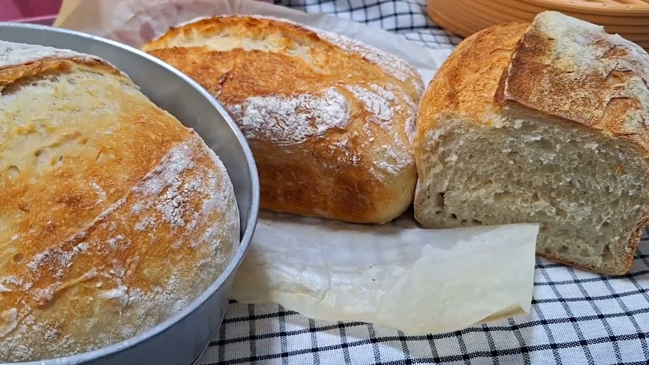 ขนมปังไม่ต้องนวด | มือใหม่ฝึกทำขนมปัง |Bread Recipe | Bread No Knead |  by ครัวสุขใจ