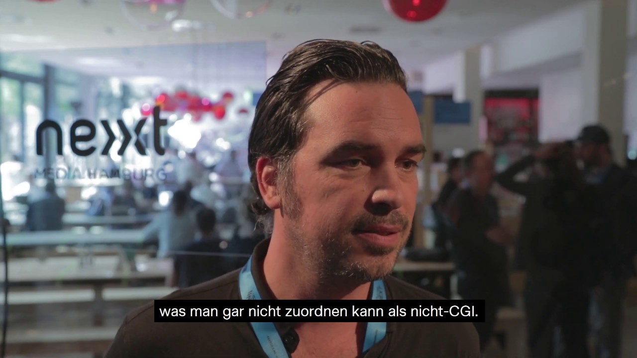 Steffen B&auml;renf&auml;nger (Mackevision Medien Design) im nextMedia.Studio auf der #NEXT18