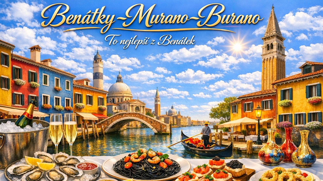 Benátky &  Burano a Murano nejkrásnější ostrovy. Benátky levnější než Chorvatsko.