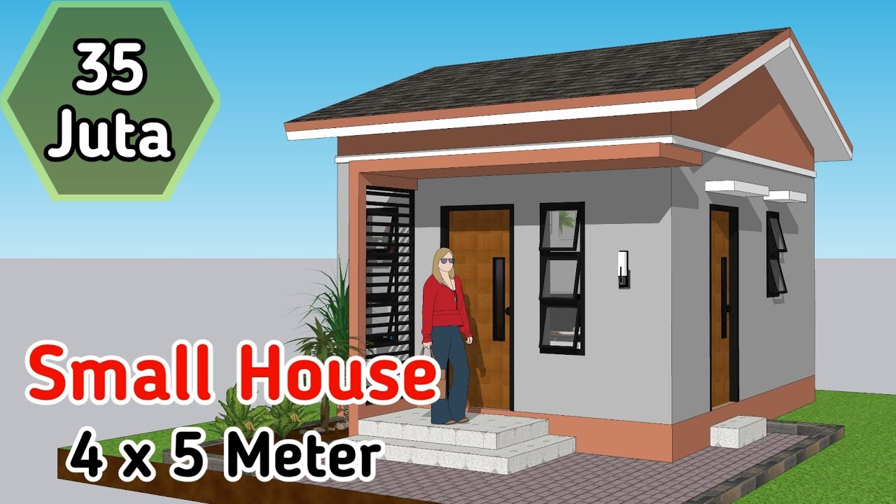 Desain rumah murah biaya 35 juta edisi 4x5 Meter