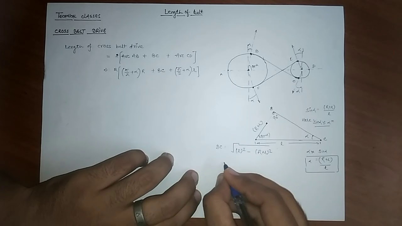 Length of Cross Belt Drive