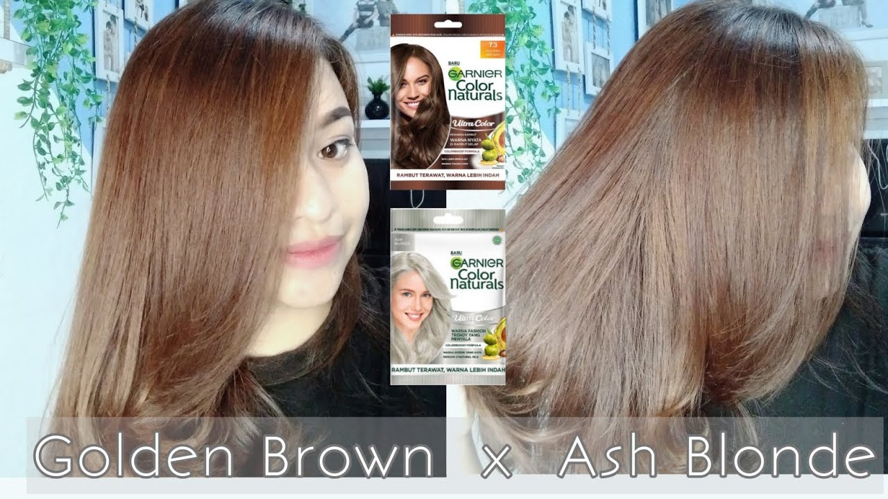 CAT RAMBUT GARNIER GOLDEN BROWN CAMPUR ASH BLONDE | CAT RAMBUT SENDIRI | Ibu nya Abim