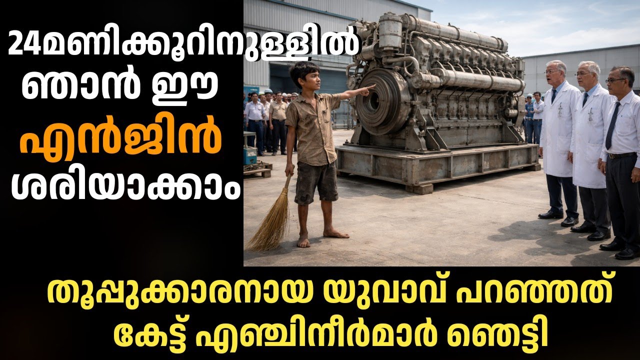 തൂപ്പുകാരനായ കുട്ടി 5000 കോടി വിലയുള്ള എൻജിനിൽ ചെയ്തത് കണ്ടപ്പോൾ എഞ്ചിനീയർമാർ പോലും ഞെട്ടി!” 😱