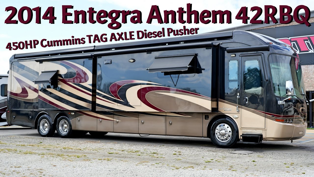 2014 Entegra Anthem 42RBQ TAG AXLE Дизельный толкатель класса А от Porter’s RV Sales — 164 900 до...