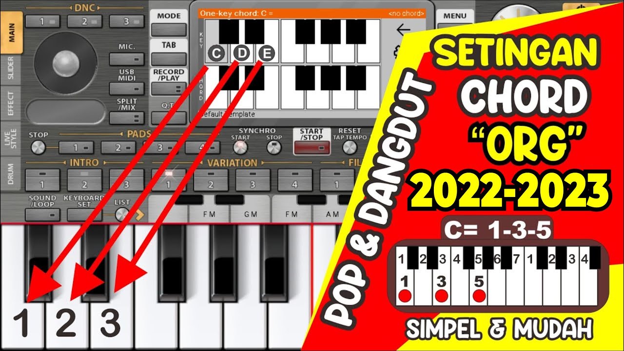 cara menyeting chord ORG 2024