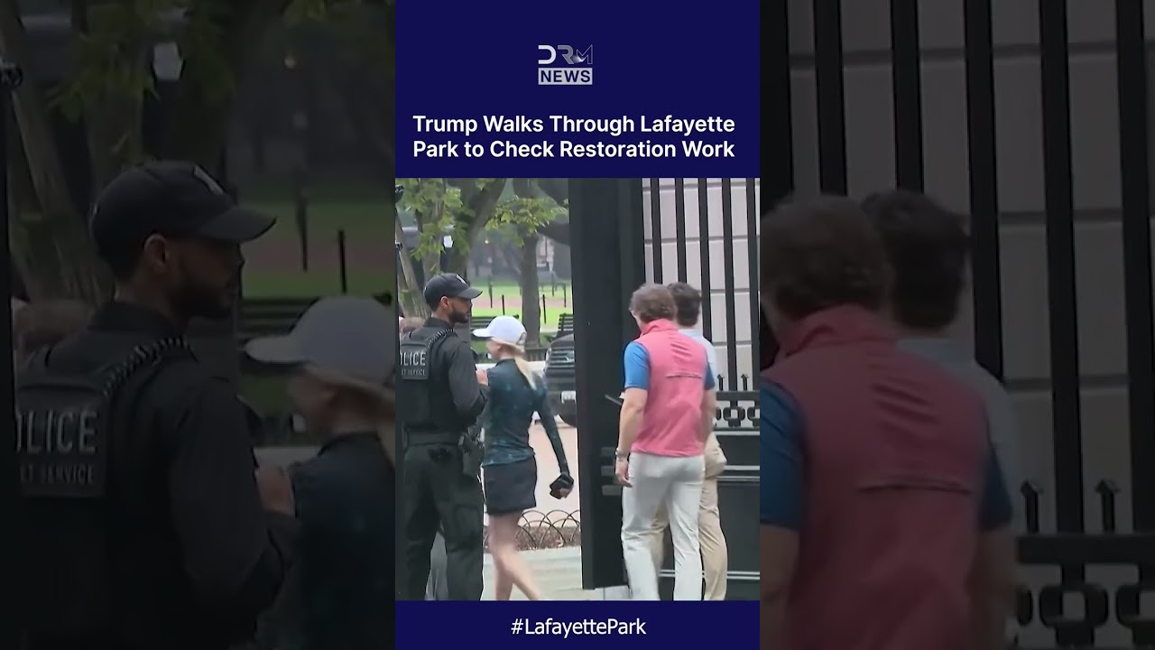 President Trump Walks Through Lafayette Park to Check Restoration Work | DRM News | AC1C