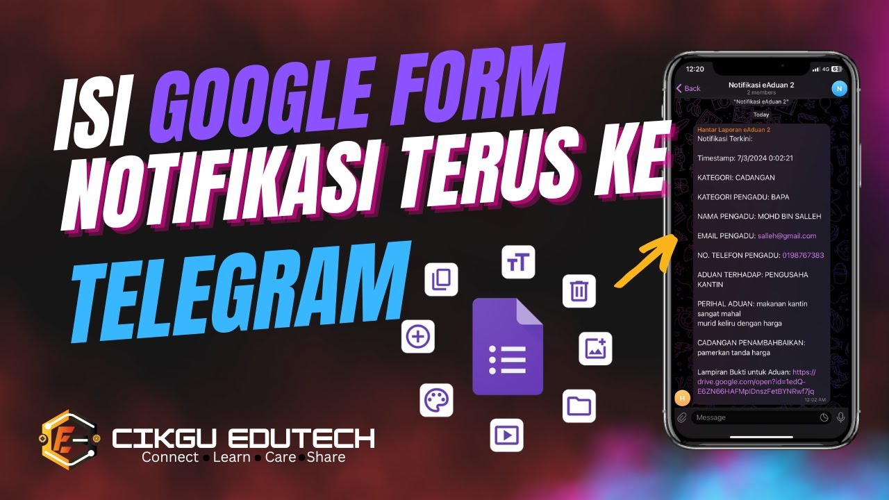 Isi Google Form keluar Notifikasi ke Telegram