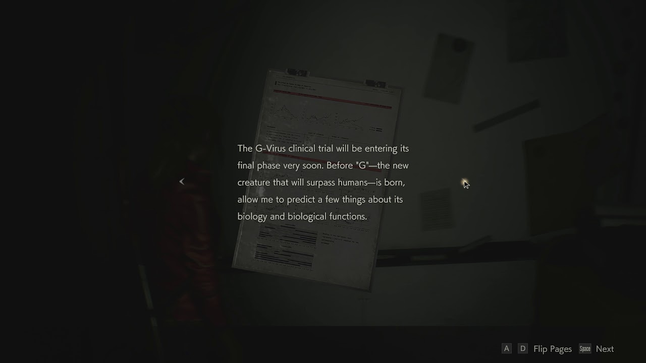 Resident Evil 2: Claire A - File 51 Report About “G”