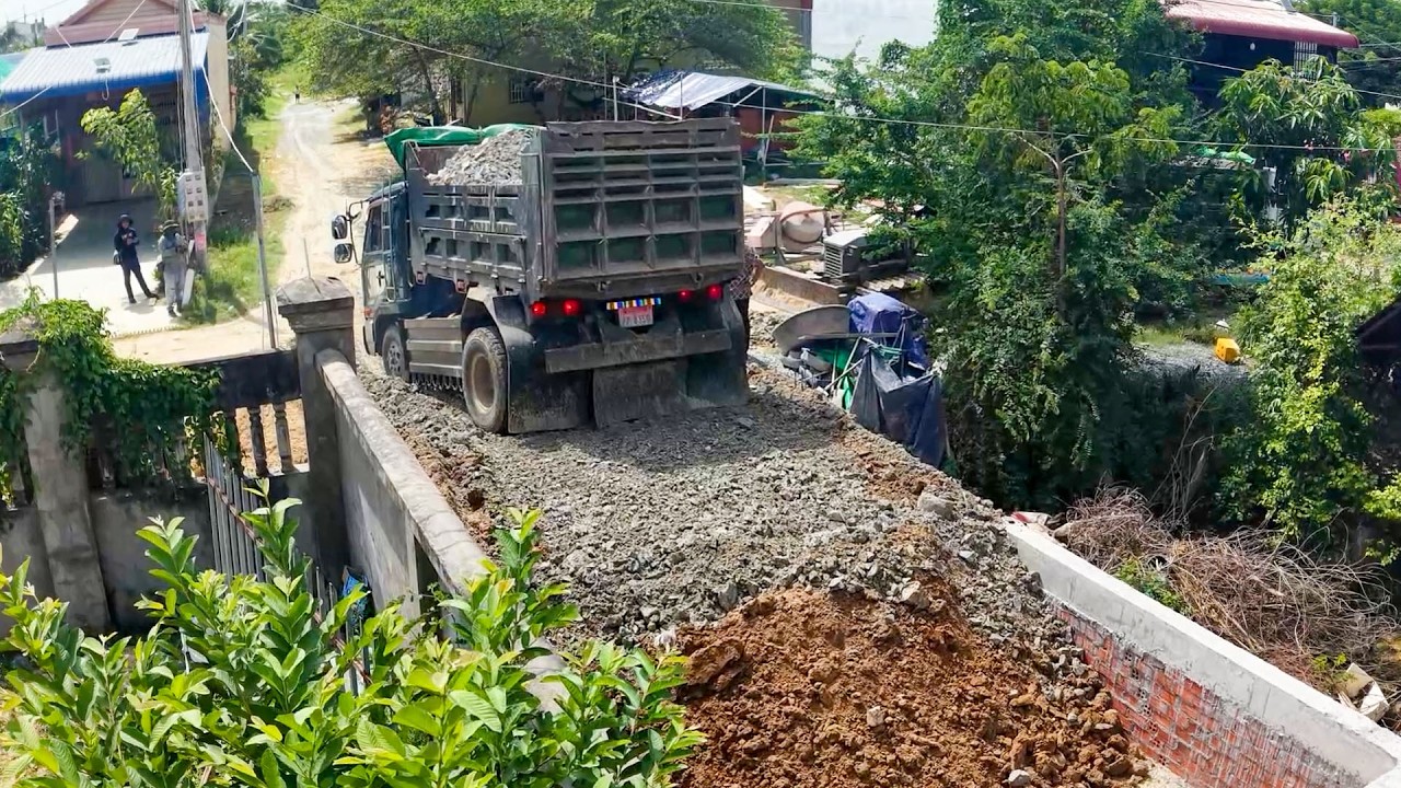 Start a new project!! Processing by Dozer Paving New Road Construction & truck  5 Ton.