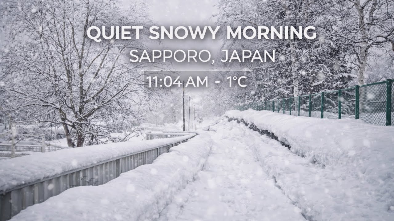 [4K ASMR] 30 Min Relaxing Snow Walk in Sapporo Park to Residential Area | Quiet Walk#60