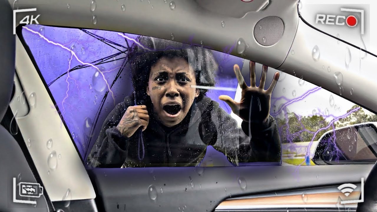 LOCKING Angry GIRLFRIEND Out CAR In A THUNDER STORM ⛈️ 😳 !! * EPIC *