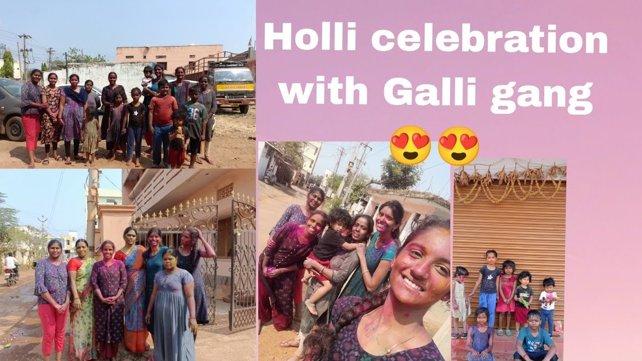 Holi celebration 🎉🎉 andaruuu kalisi nanu a biscuit cheesaru 😜😜😜
