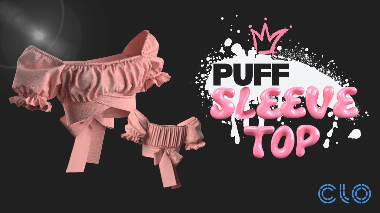 Designing a Trendy Puff Sleeve Ruffle Crop Top in CLO3D