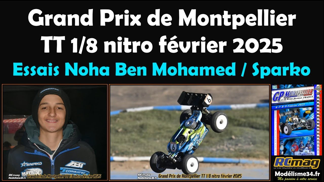 Essais de Noha Ben Mohamed avec un Sparko - Grand Prix de Montpellier TT 1/8 nitro de février 2025
