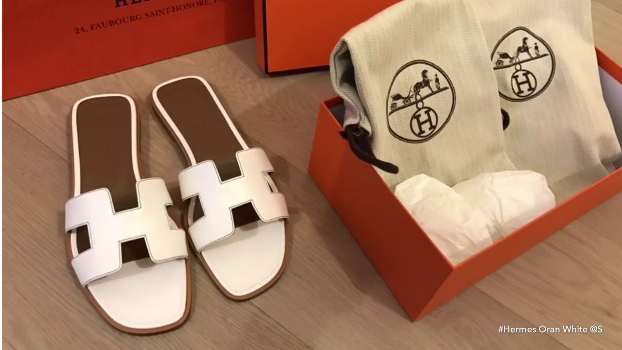 Hermes Oran Sandal, white 💜