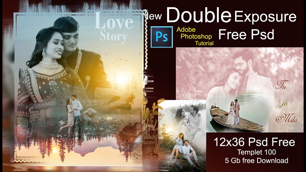 Psd Wedding Double Exposure || Double Exposure Photosho|| 12x36 Psd||#