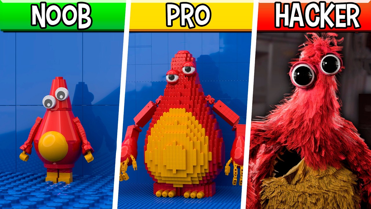 LEGO Chum Chompkins : Noob, Pro, HACKER! / (Poppy Playtime Chapter 5 x Italian Brainrot Animals)