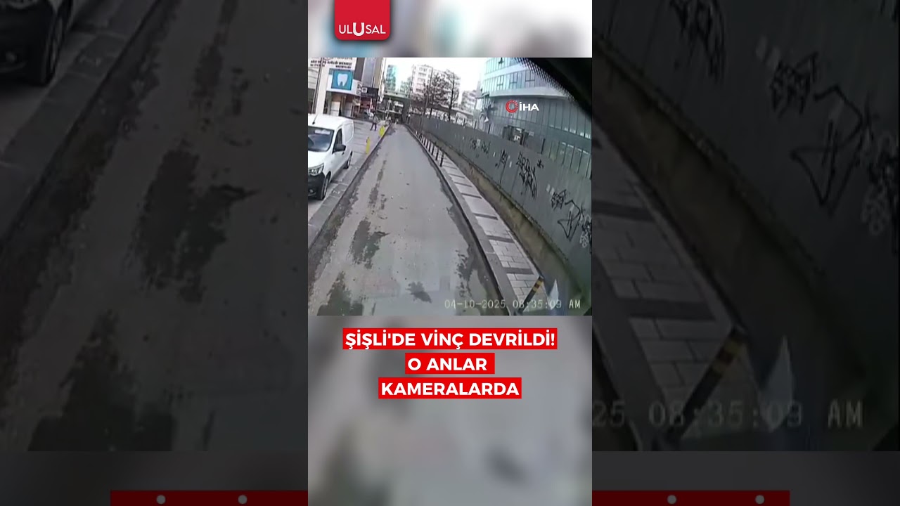 Şişli'de rezidans inşaatında vin&ccedil; devrildi! O anlar kameralarda #shorts #şişli #vin&ccedil;