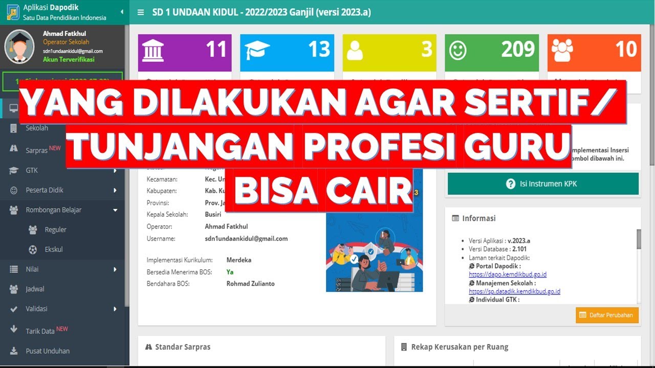 HAL YANG DILAKUKAN DI DAPODIK AGAR SERTIFIKASI GURU CAIR